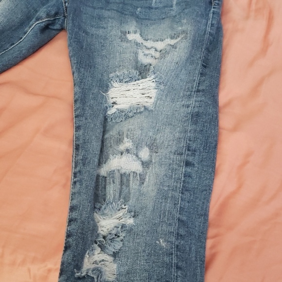 Distressed Skinny Coupe Moulante & Denim Jeans - Picture 7 of 8